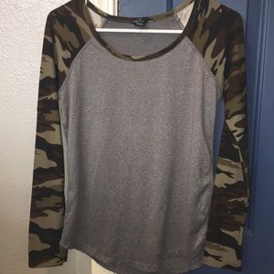 Camouflage and grey Rue 21 shirt
